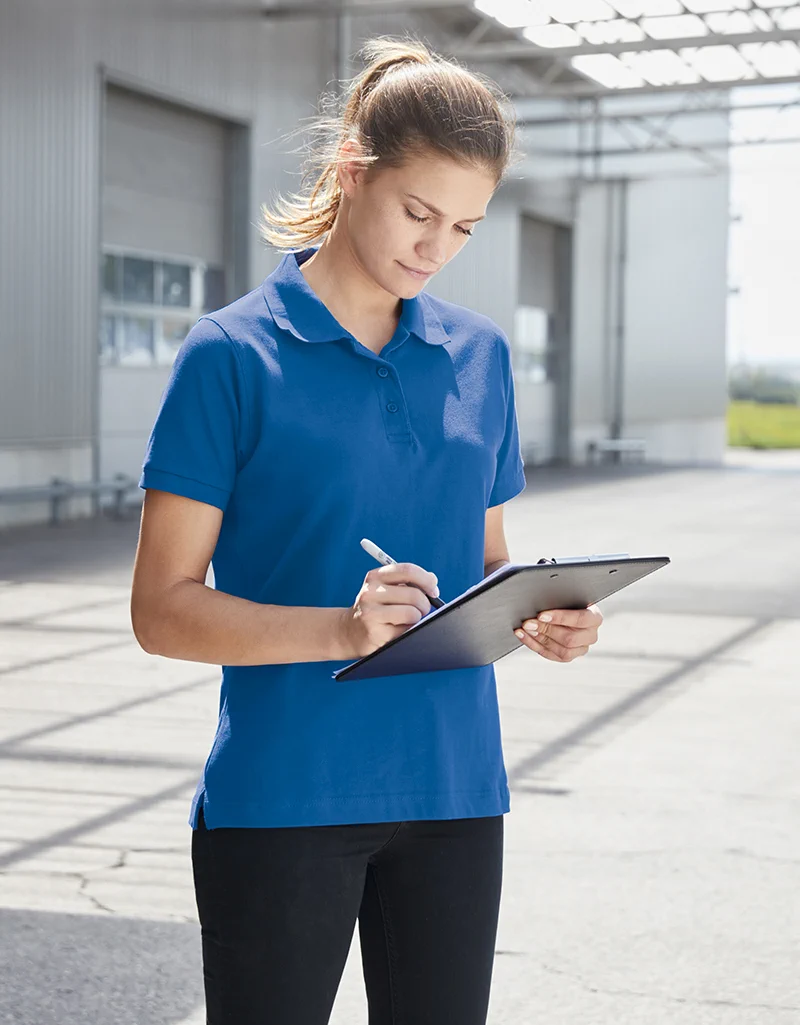 jn803-workwear-poloshirt-women-model-0 James & Nicholson Ladies Workwear Polo