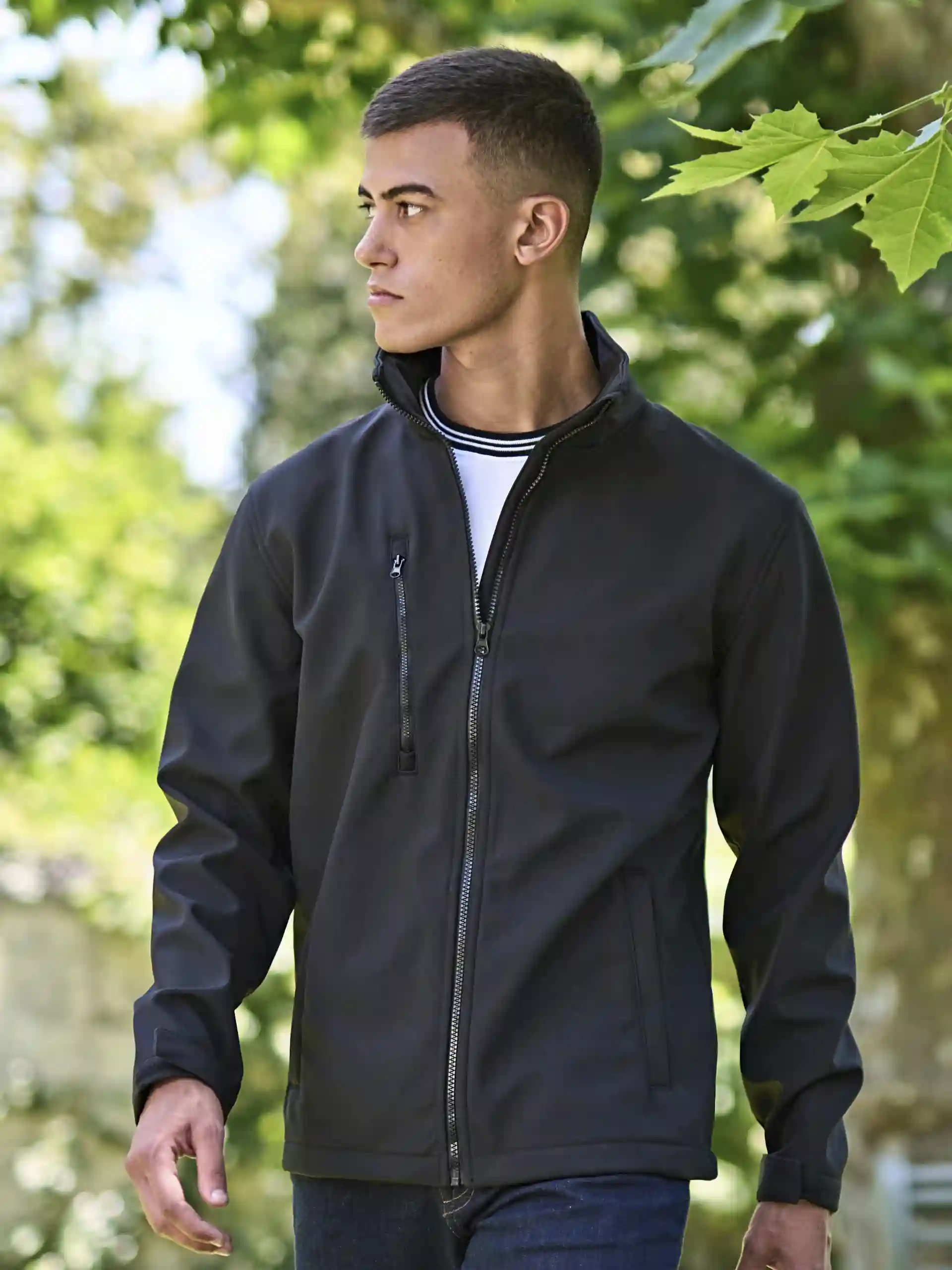 regatta-tra610-ablyze-3-layer-printable-softshell-jacket-black-black-model-1 Regatta Ablaze 3-Layer Printable Softshell Jacket