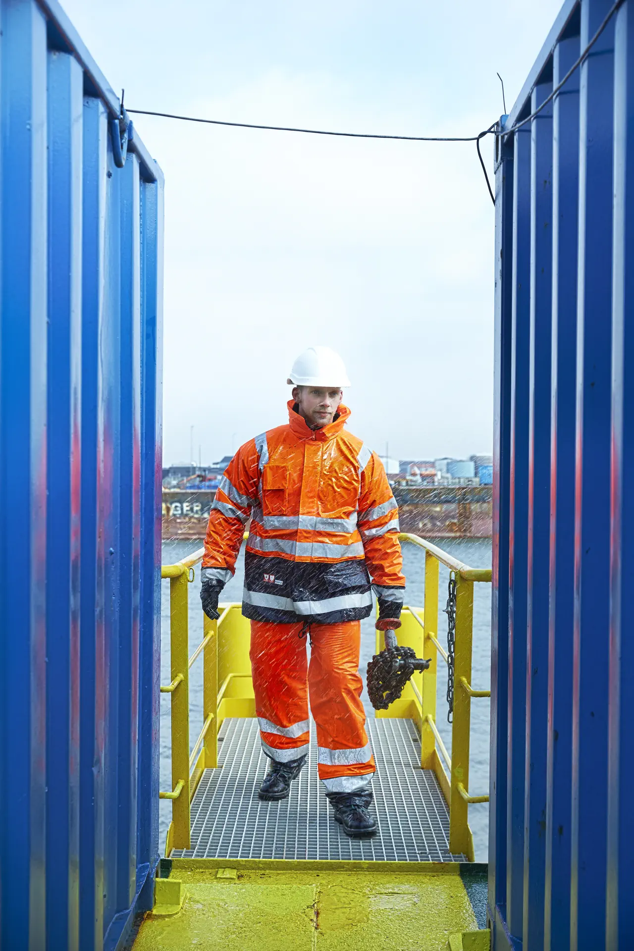 Lyngsøe FR-LR32 Flammhemmende Hi-Vis Winterjacke mit herausnehmbarem Steppfutter