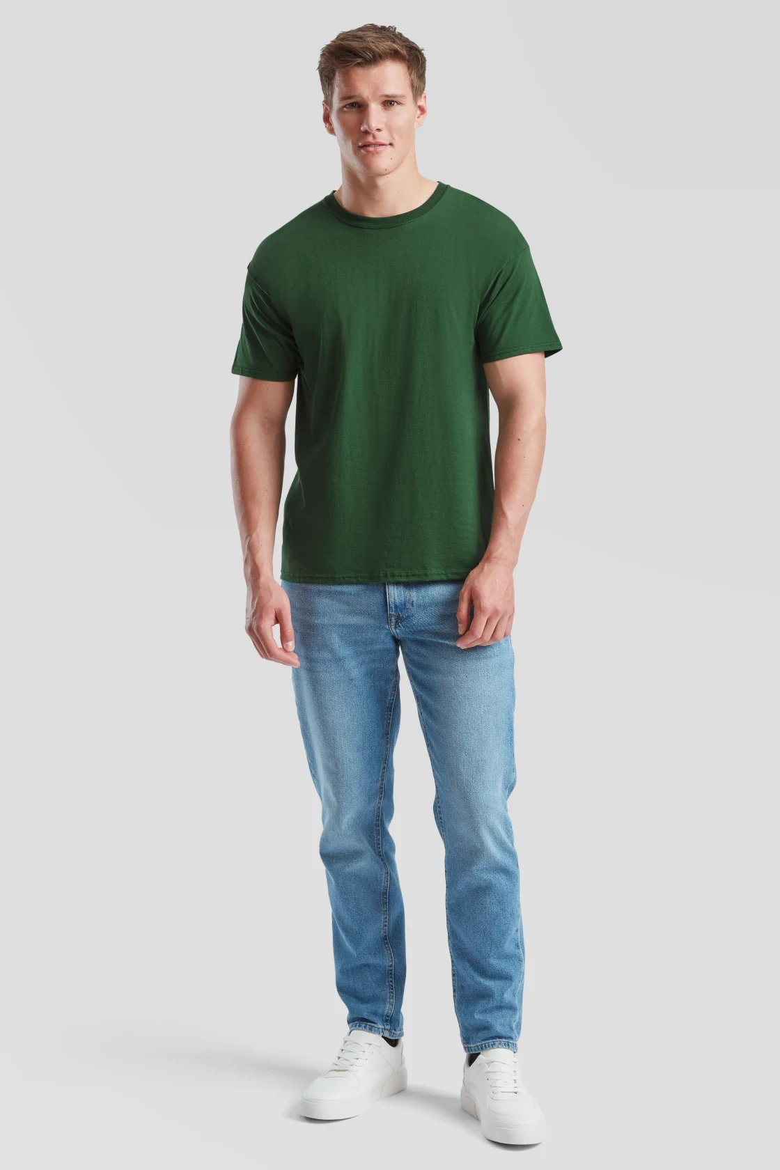fruit-of-the-loom-61-082-0-original-t-shirt-bottlegreen-model-3 F.O.L. Original T