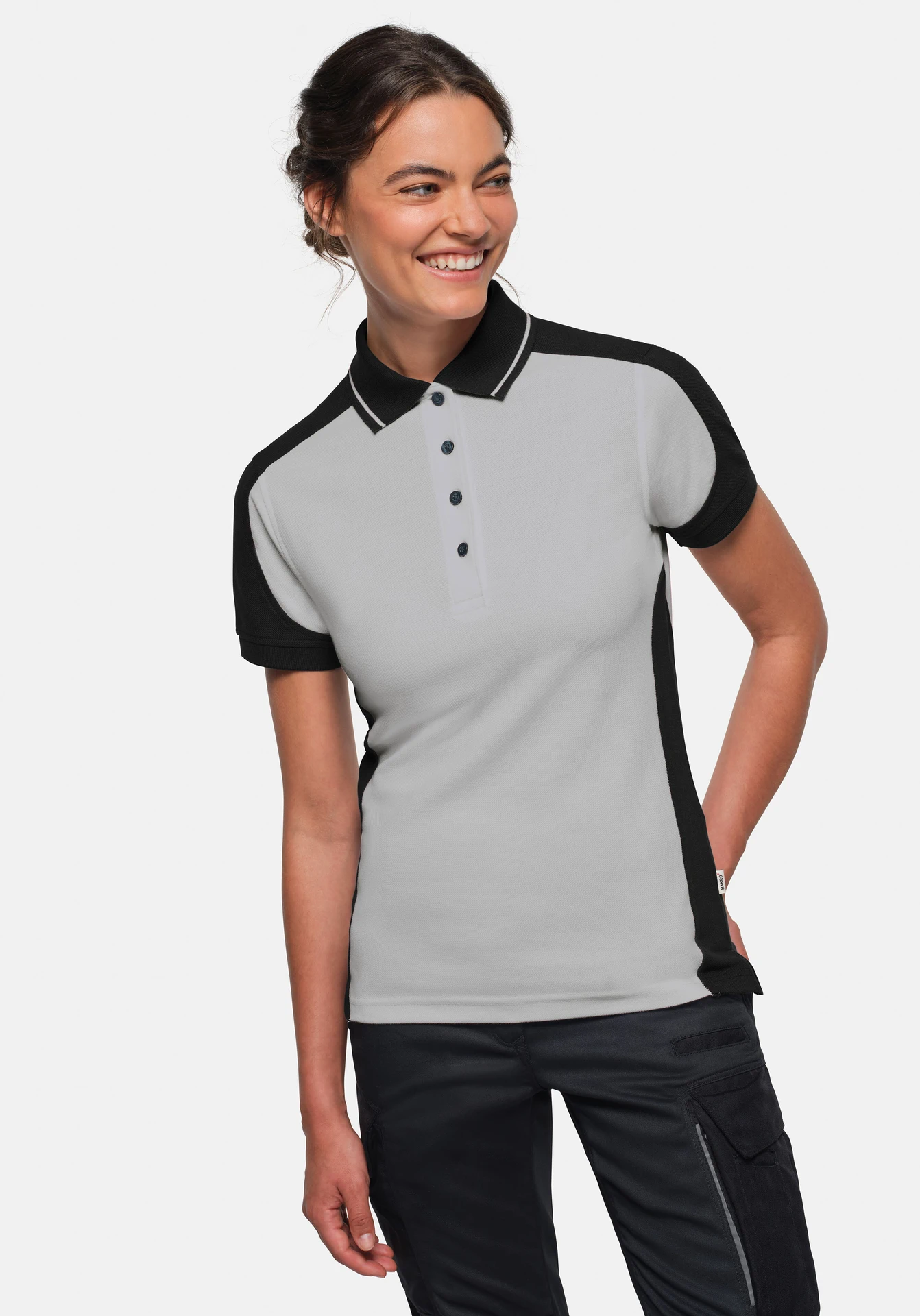 HAKRO Damen Poloshirt 339 Contrast MIKRALINAR® ECO