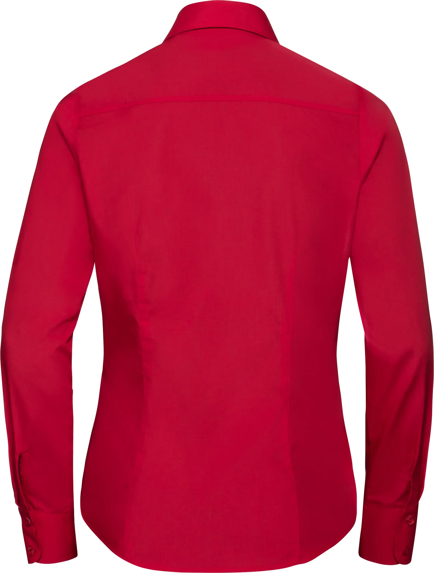 russell-r924f-ladies-ls-poly-cotton-easy-care-fitted-poplin-shirt-classicred-back-4 Russell Ladies Long Sleeve Polycotton Easy Care Fitted Poplin Shirt