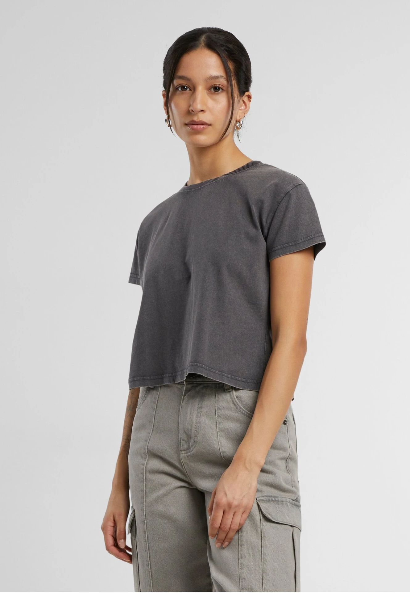 Build Your Brand Ladies Vintage Cropped Tee