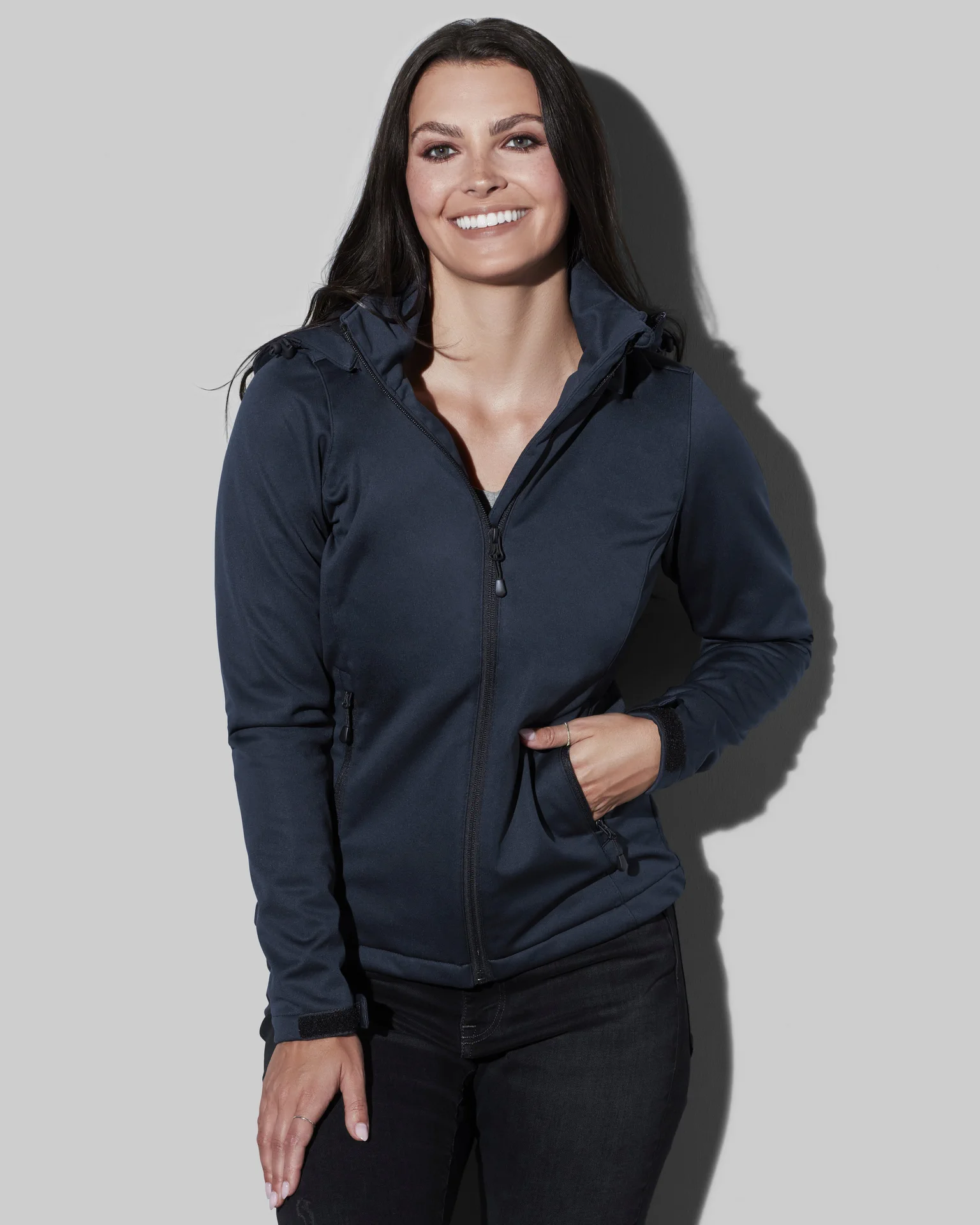 stedman-st5540-softshell-jacket-lux-women-bluemidnight-model-2 Stedman Lux Softshell Jacket Women