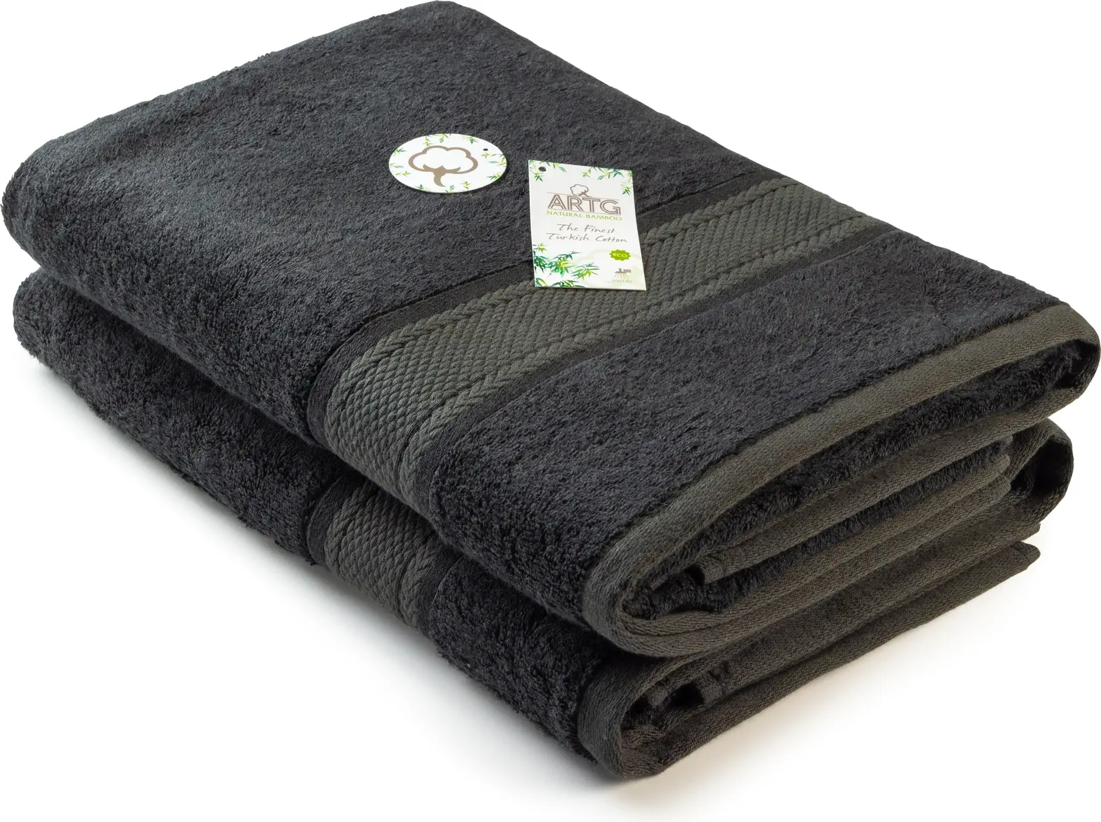artg-ar404-natural-bamboo-bath-towel-black-front-1 ARTG Natural Bamboo Bath Towel