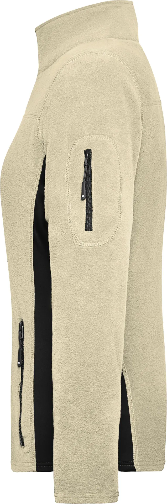 jn841-ladies-workwear-fleece-jacket-stone-black-left-4 James & Nicholson Ladies Workwear Fleece Jacket -Strong-