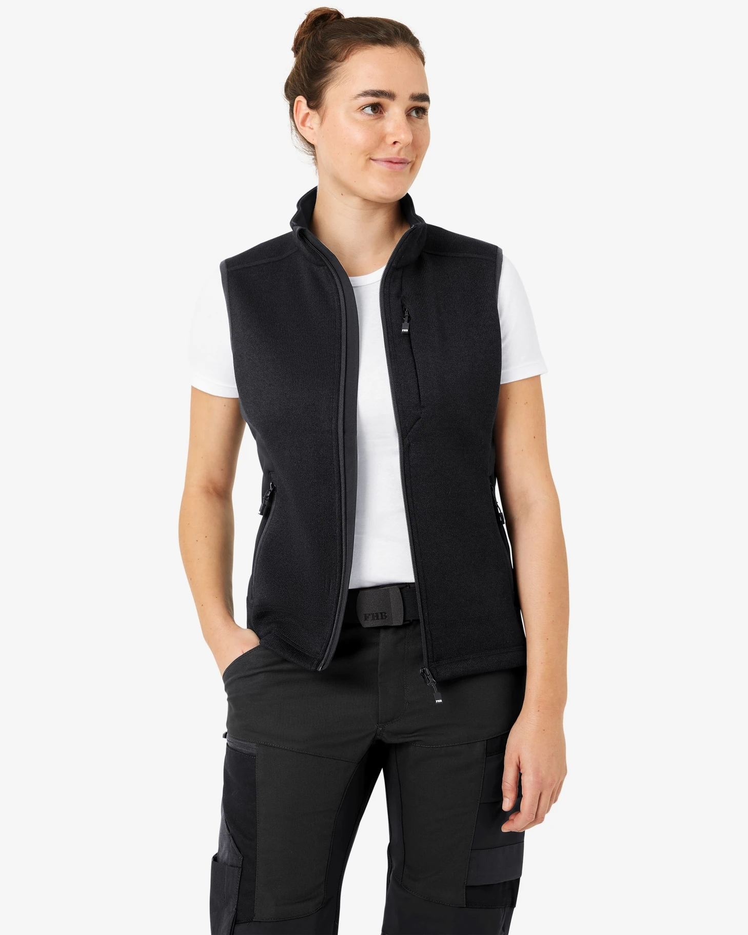 FHB-79599-elsa-strick-fleece-weste-schwarz-model-0 FHB Strick-Fleece-Weste ELSA