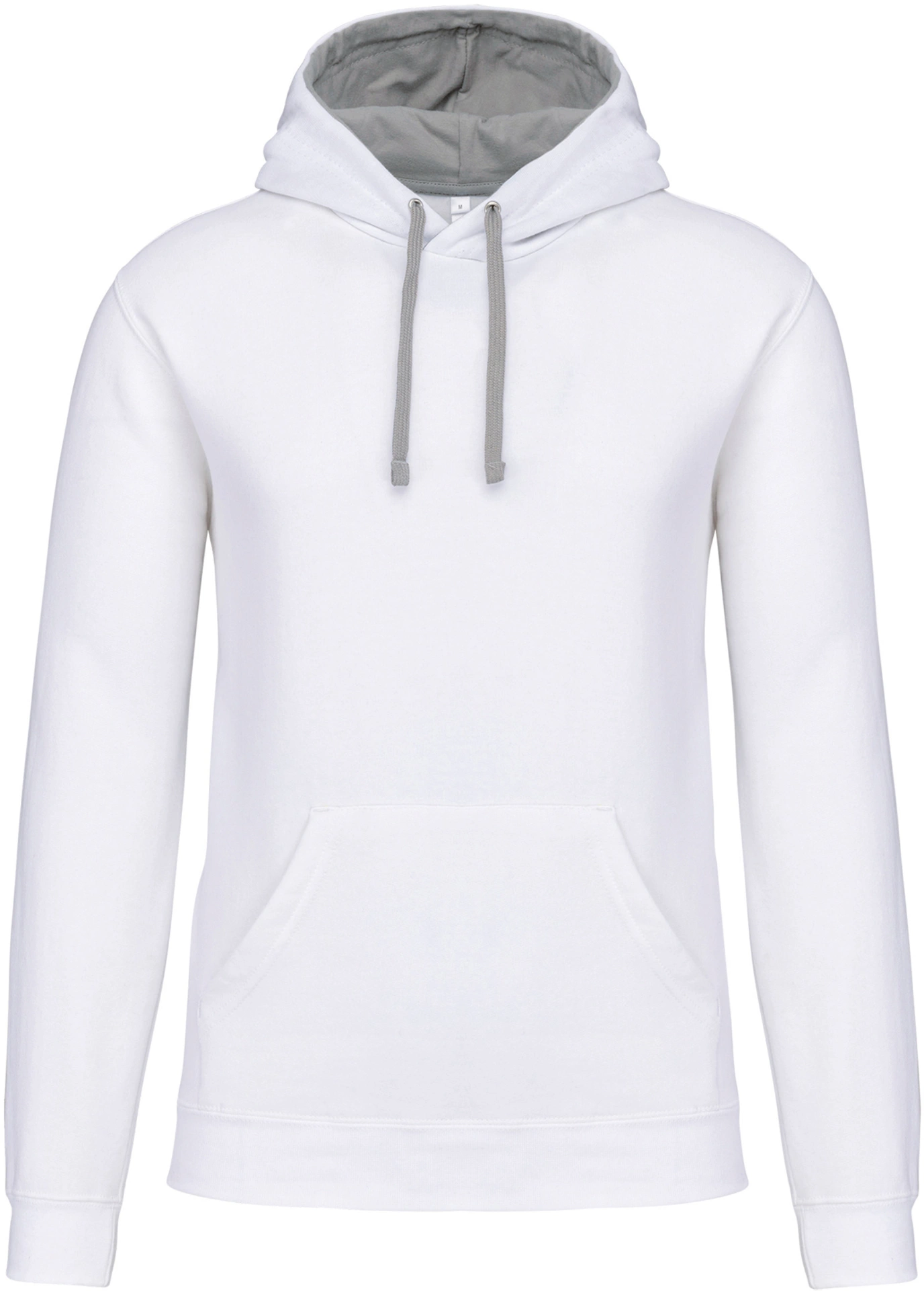 kariban-K446-kontrast-kapuzen-sweater-white-finegrey-front-3 Kariban Kontrast Kapuzen Sweater