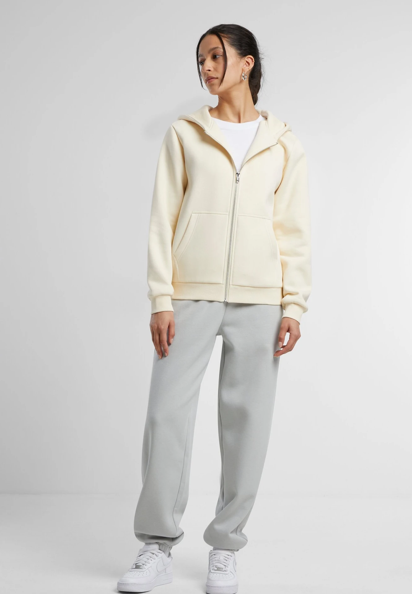 Build Your Brand Ladies Fluffy Zip Hoody