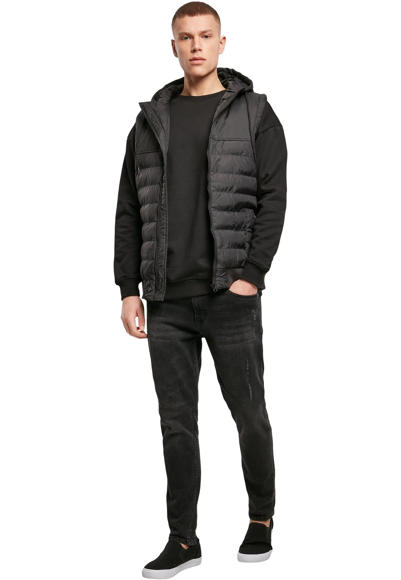 BYB-BY046-bubble-vest-black-model-3 Build Your Brand Bubble Vest