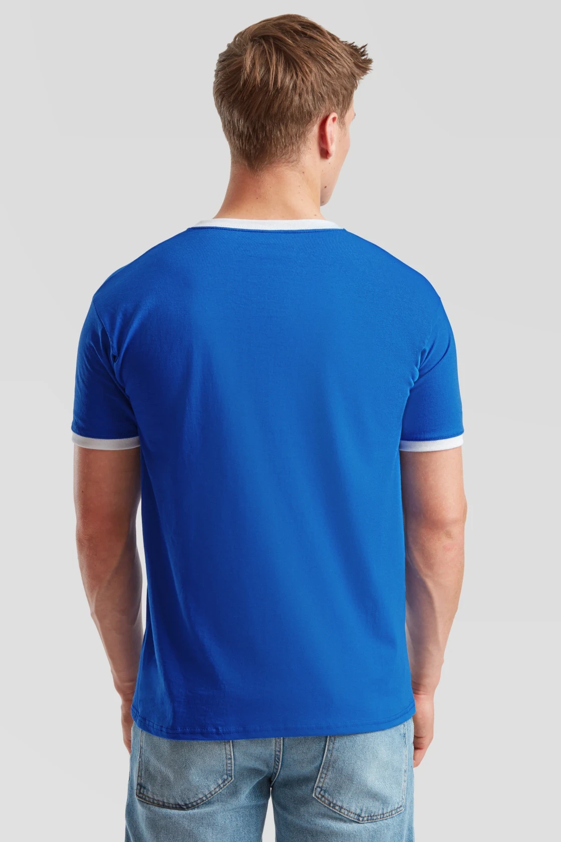 fruit-of-the-loom-61-168-0-valueweight-ringer-t-shirt-royalblue-white-model-2 F.O.L. Ringer Tee