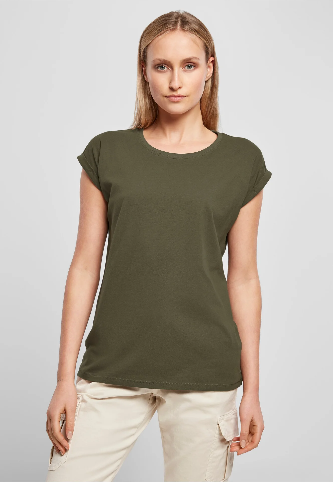 Build Your Brand Ladies Extended Shoulder Tee