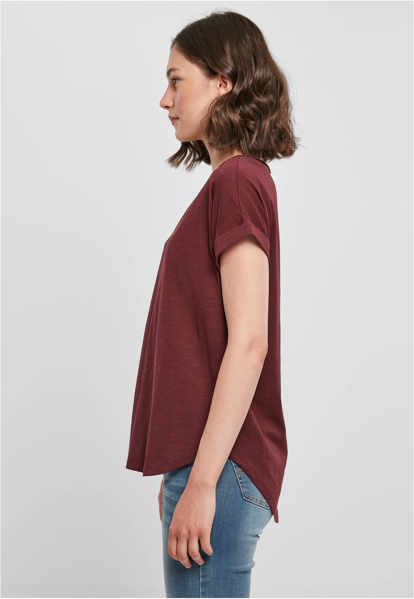 Build Your Brand Ladies Long Slub Tee