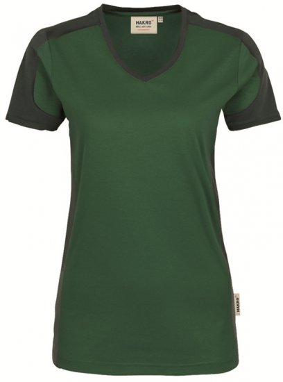 HAKRO Women-V-Shirt-Contrast 190 Mikralinar®