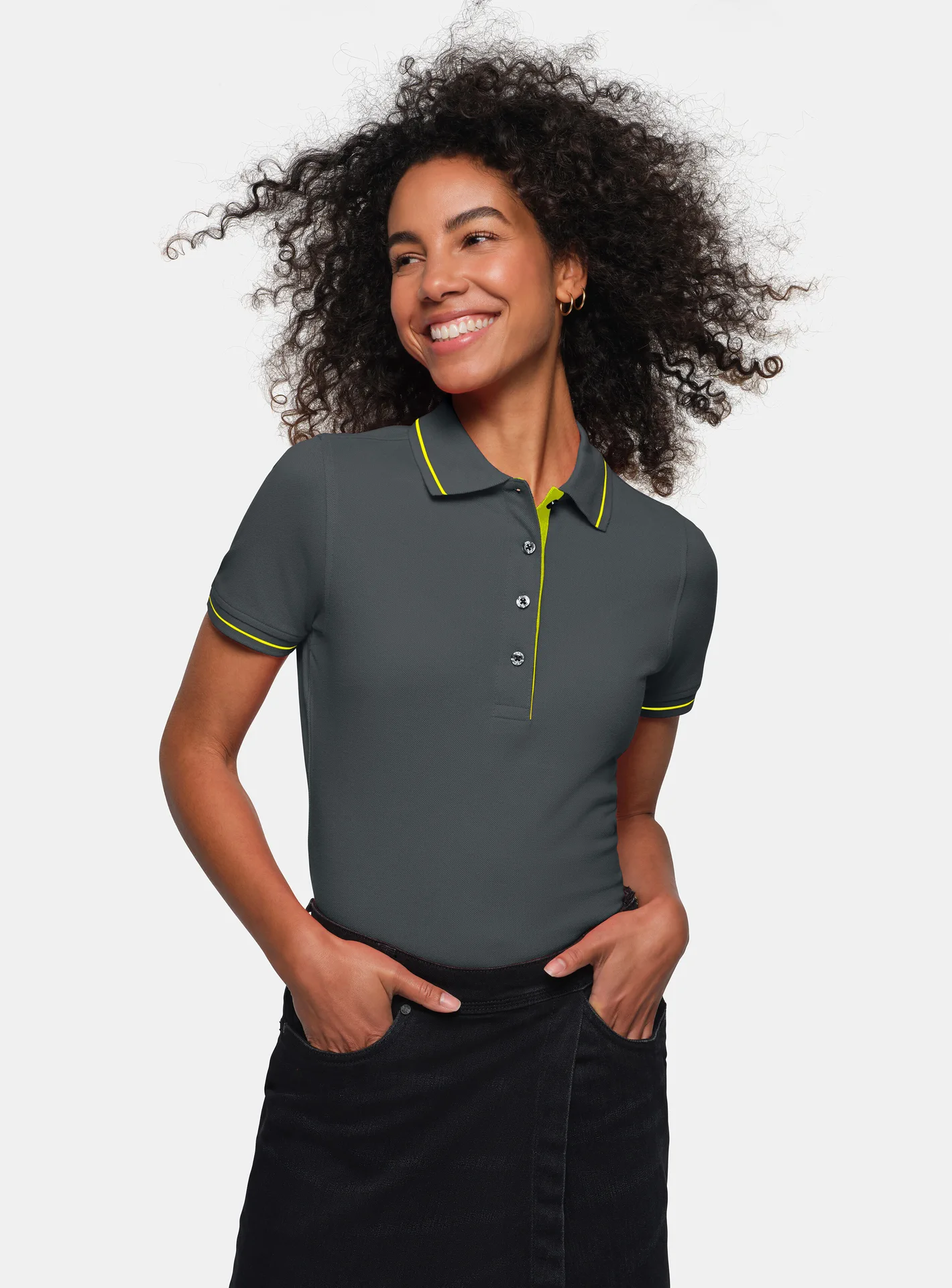 hakro-203-damen-poloshirt-casual-anthrazit-kiwi-model-0 HAKRO Women-Poloshirt 203 Casual