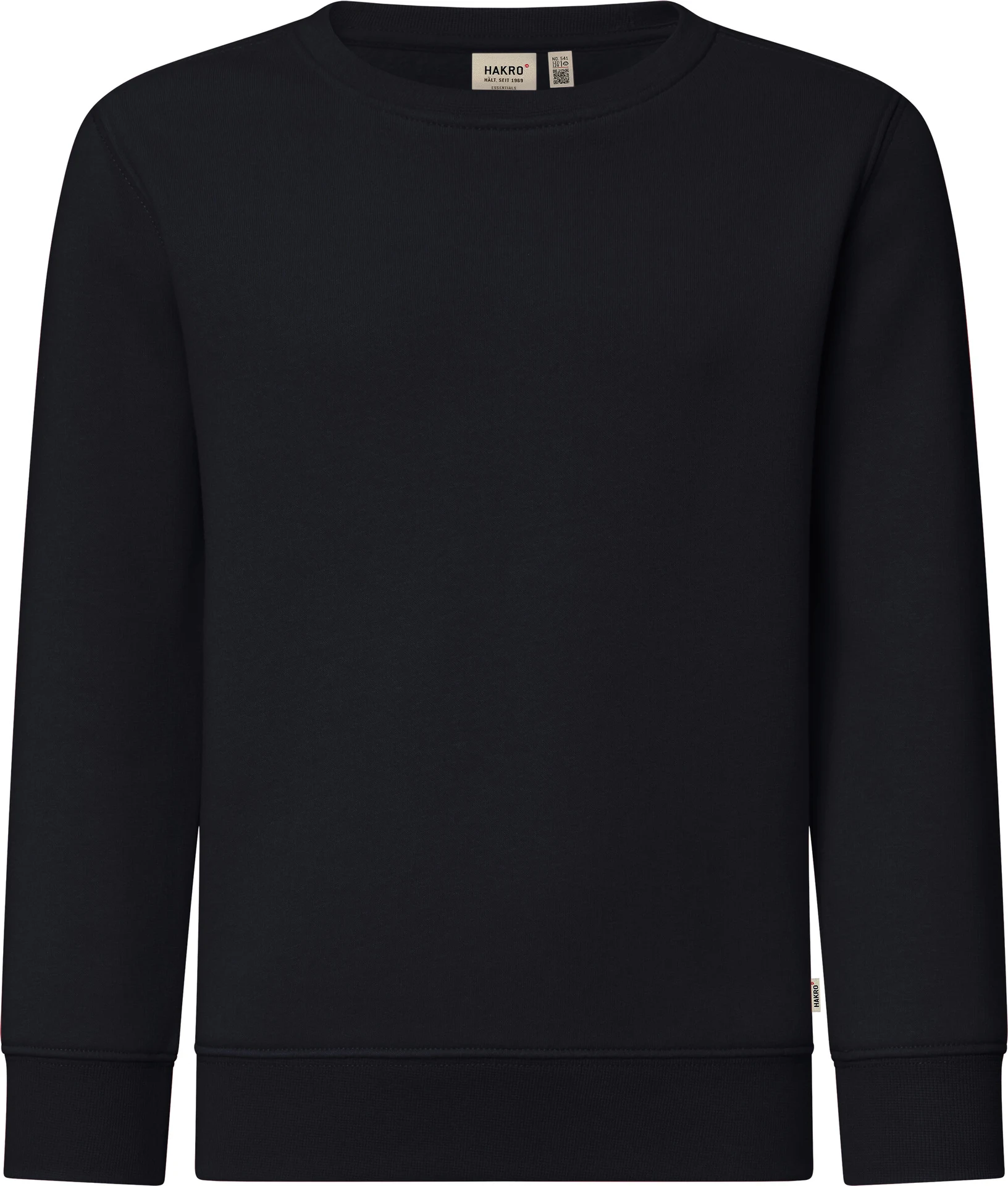 hakro-541-kinder-sweatshirt-bio-baumwolle-schwarz-front-1 HAKRO Kinder Sweatshirt 541 Bio-Baumwolle