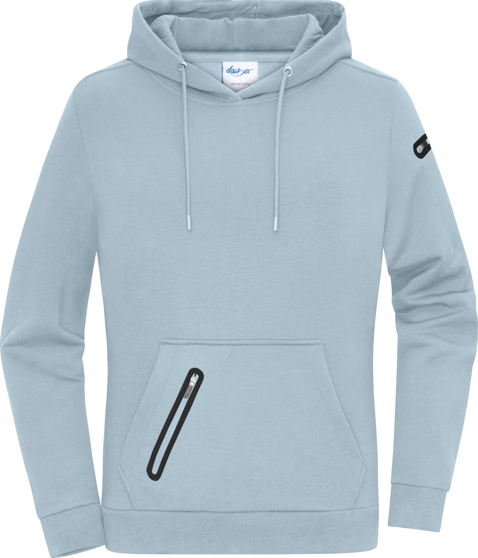 JN8045-ladies-hoody-interlock-milkyblue-front-3 James & Nicholson Ladies Hoody Interlock
