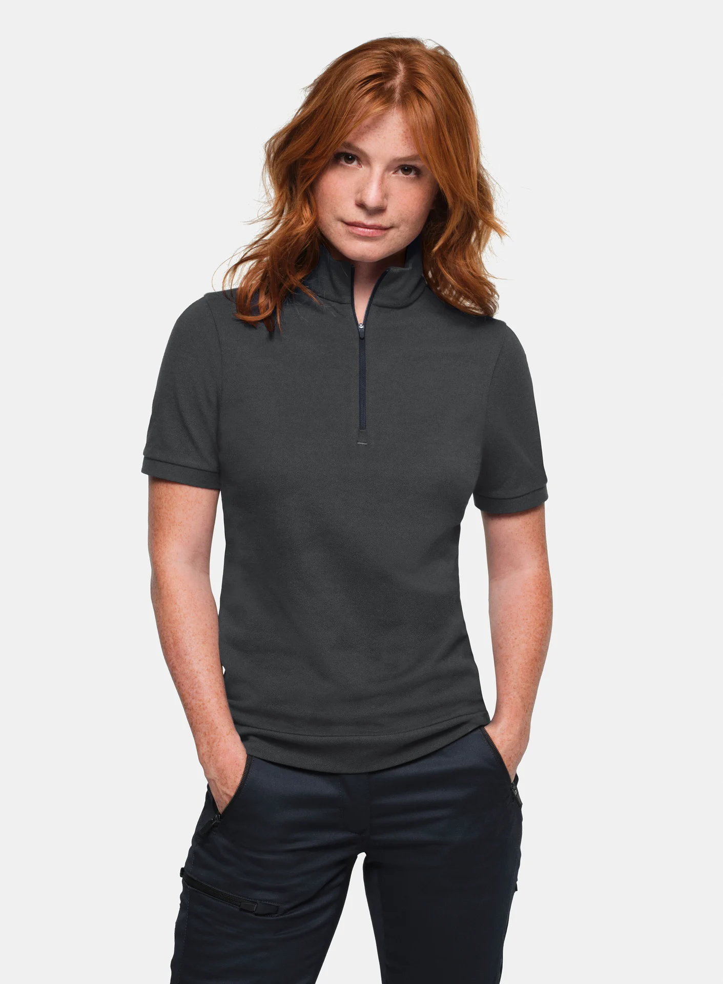HAKRO Damen Zip-Shirt 334 Piqué MIKRALINAR® ECO