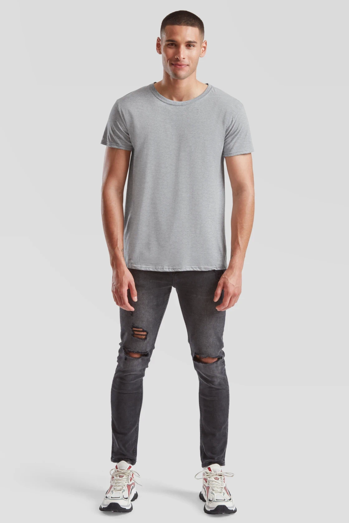 fruit-of-the-loom-61-430-0-iconic-150-t-shirt-athleticheather-model-3 F.O.L. Iconic T