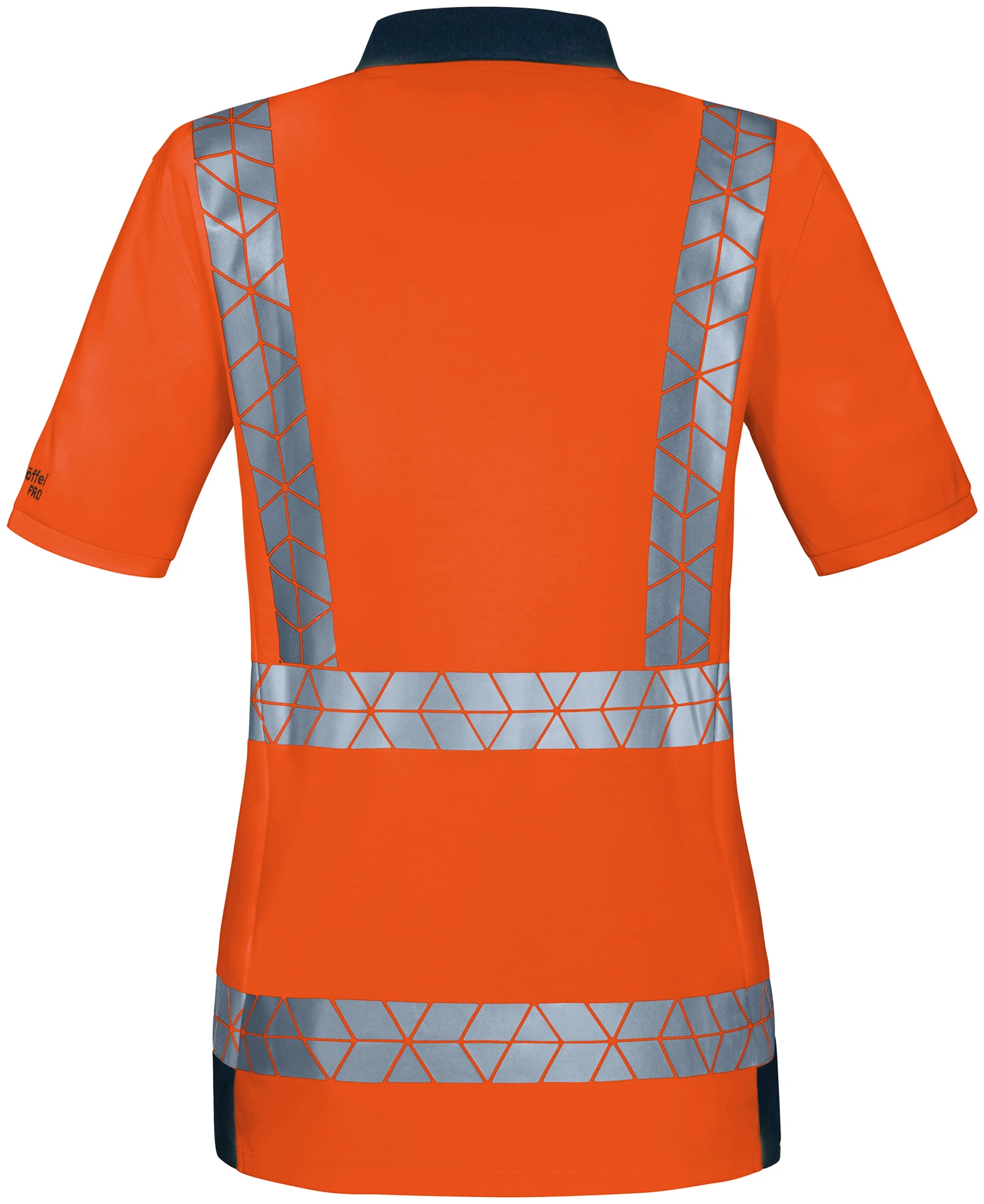 schoeffel-pro-7735-warnheld-poloshirt-warnschutz-damen-warnorange-dunkelblau-3 Schöffel PRO 7735 Damen WARNHELD Warnschutz Poloshirt