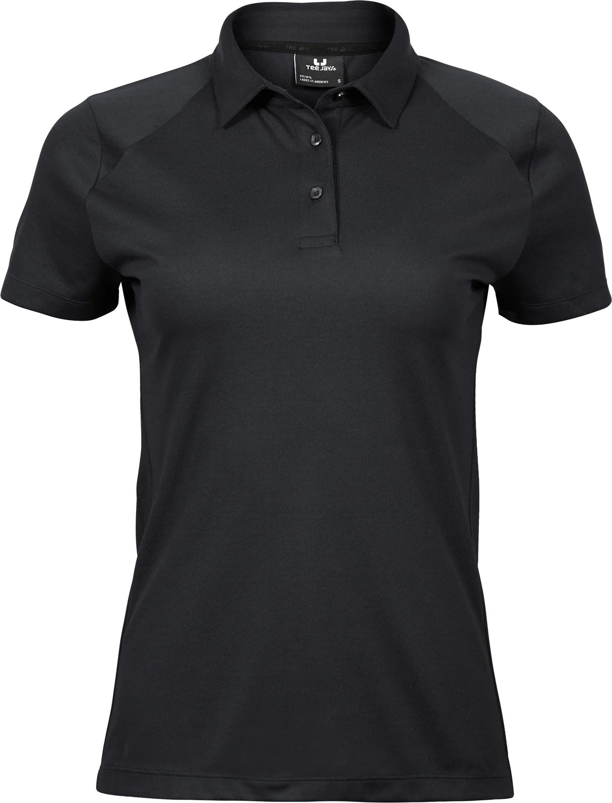 tee-jays-7201-womens-luxury-sport-poloshirt-black-front-1 Tee Jays Women's Luxury Sport Polo