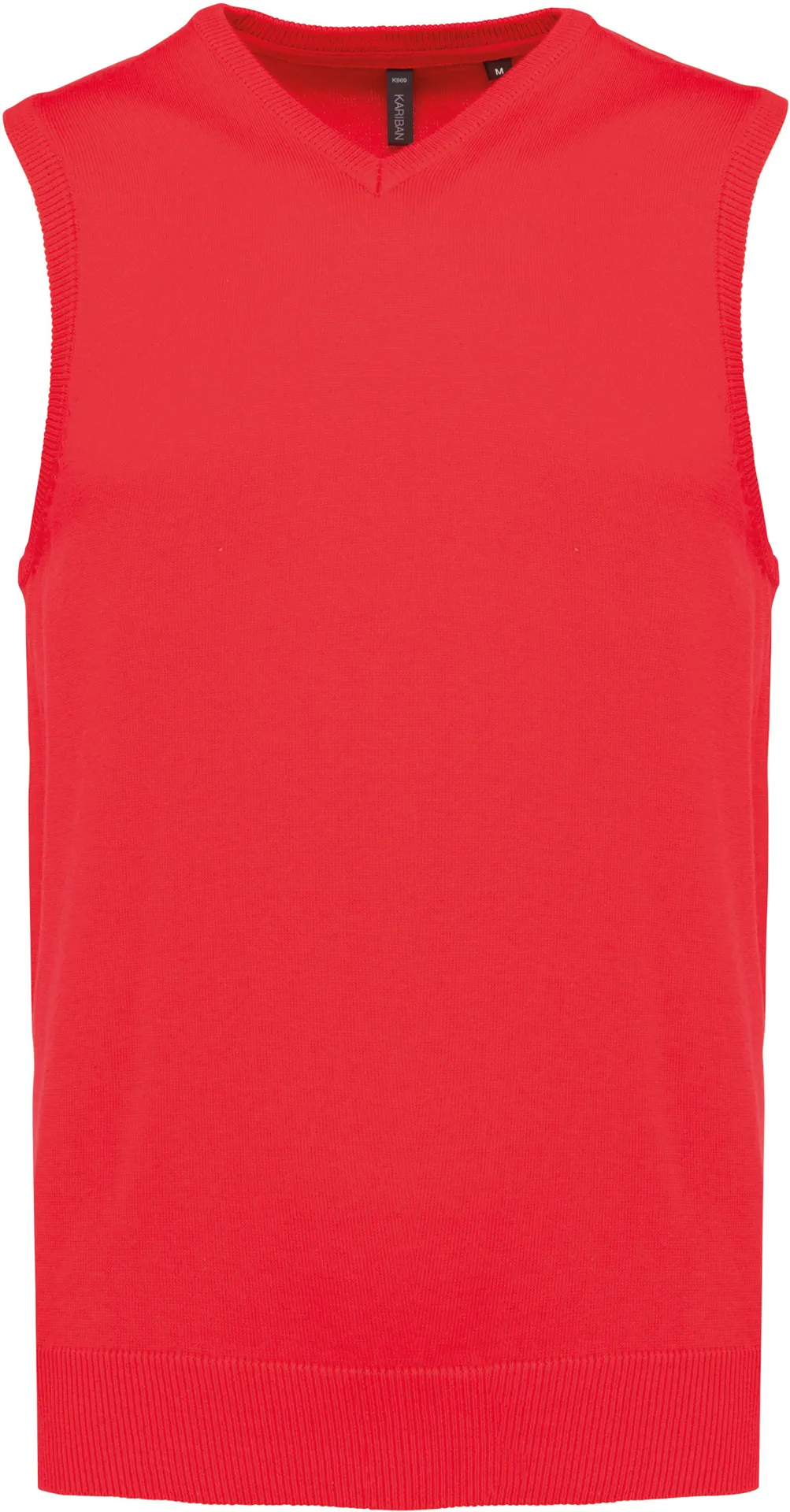 kariban-K969-herren-v-ausschnitt-pullunder-red-front-3 Kariban Herren V-Ausschnitt Pullunder