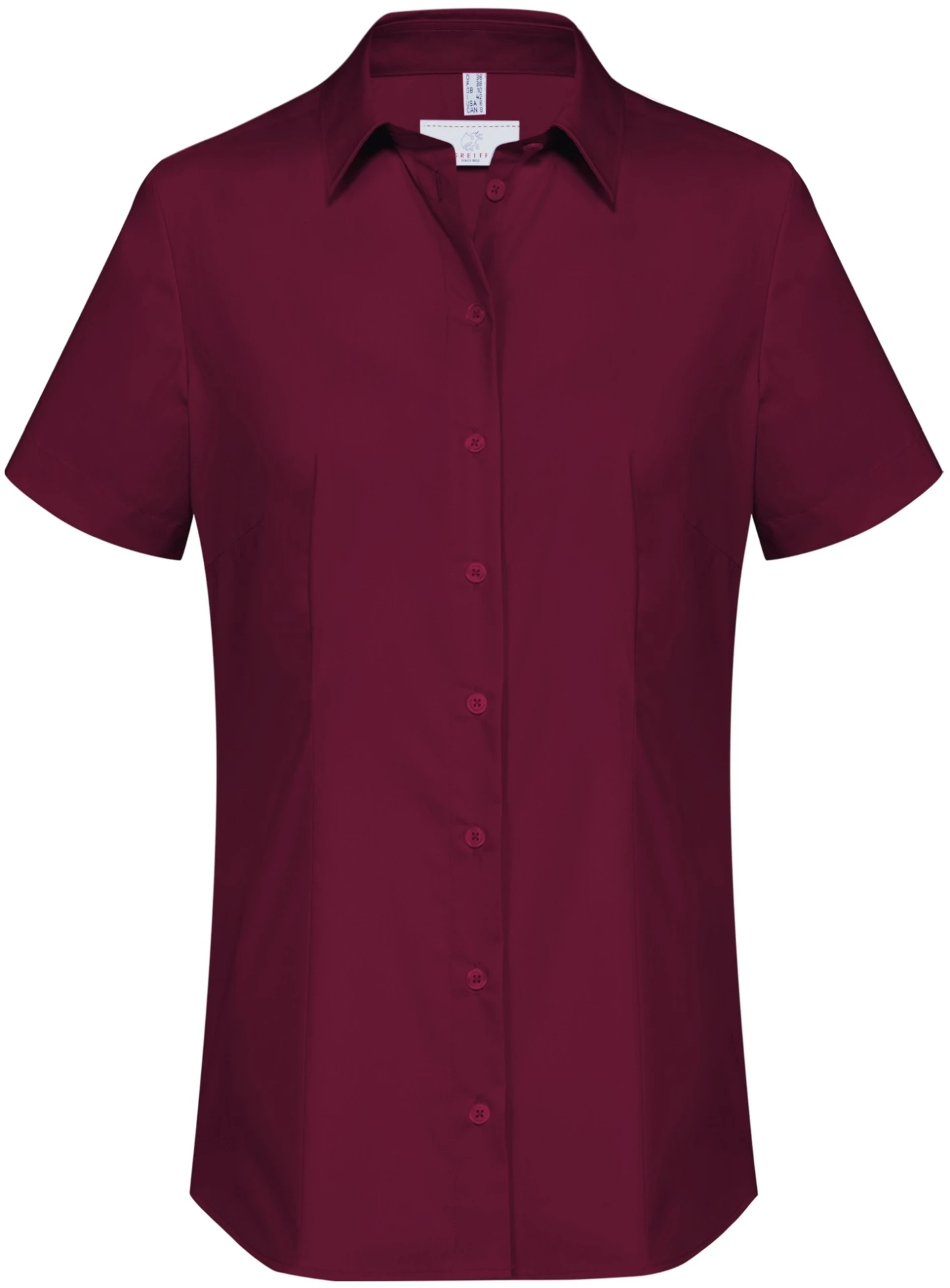 greiff-6516-damen-bluse-12-rf-basic_1120_bordeaux-front-2 GREIFF Damen Bluse kurzarm BASIC Regular Fit