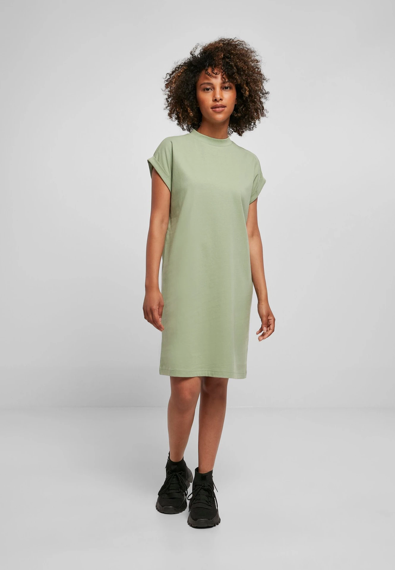Build Your Brand Ladies Turtle Extended Shoulder Dress