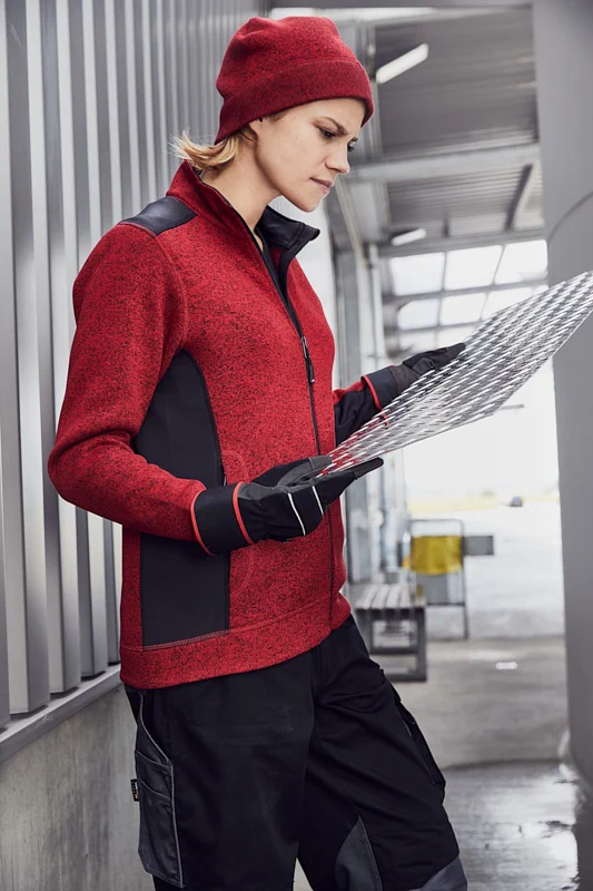 James & Nicholson Ladies Knitted Workwear Fleece Jacket -STRONG-