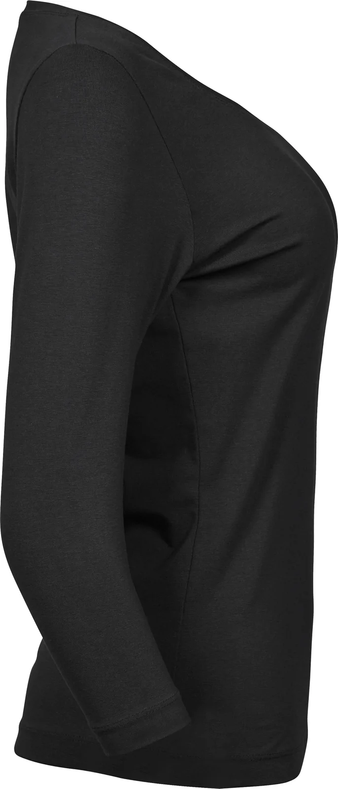 tee-jays-460-womens-stretch-3-4-sleeve-t-shirt-black-right-4 Tee Jays Women's Stretch 3/4 Sleeve Tee