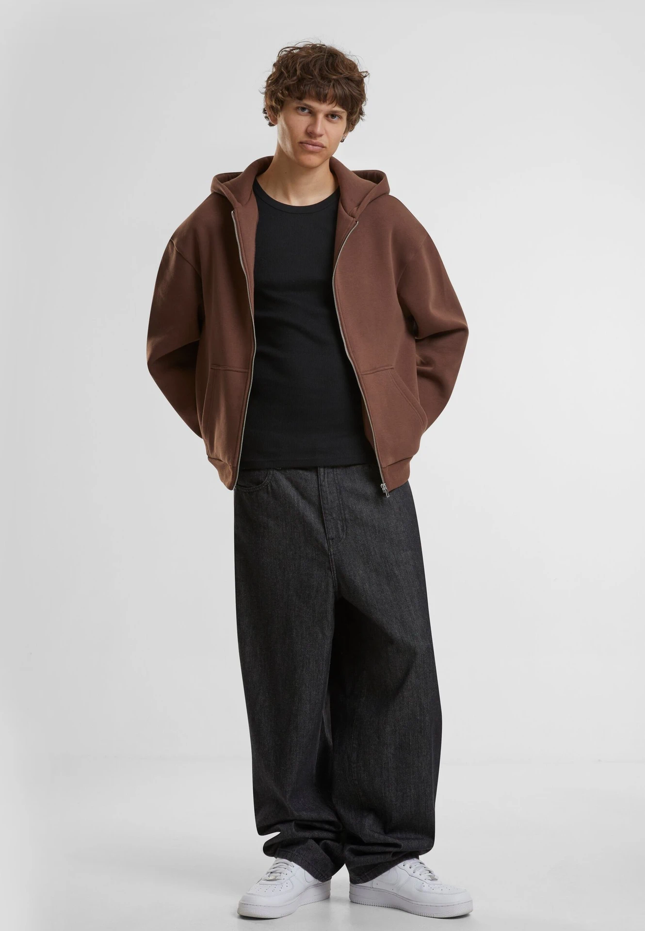 Build Your Brand Fluffy Zip Hoody