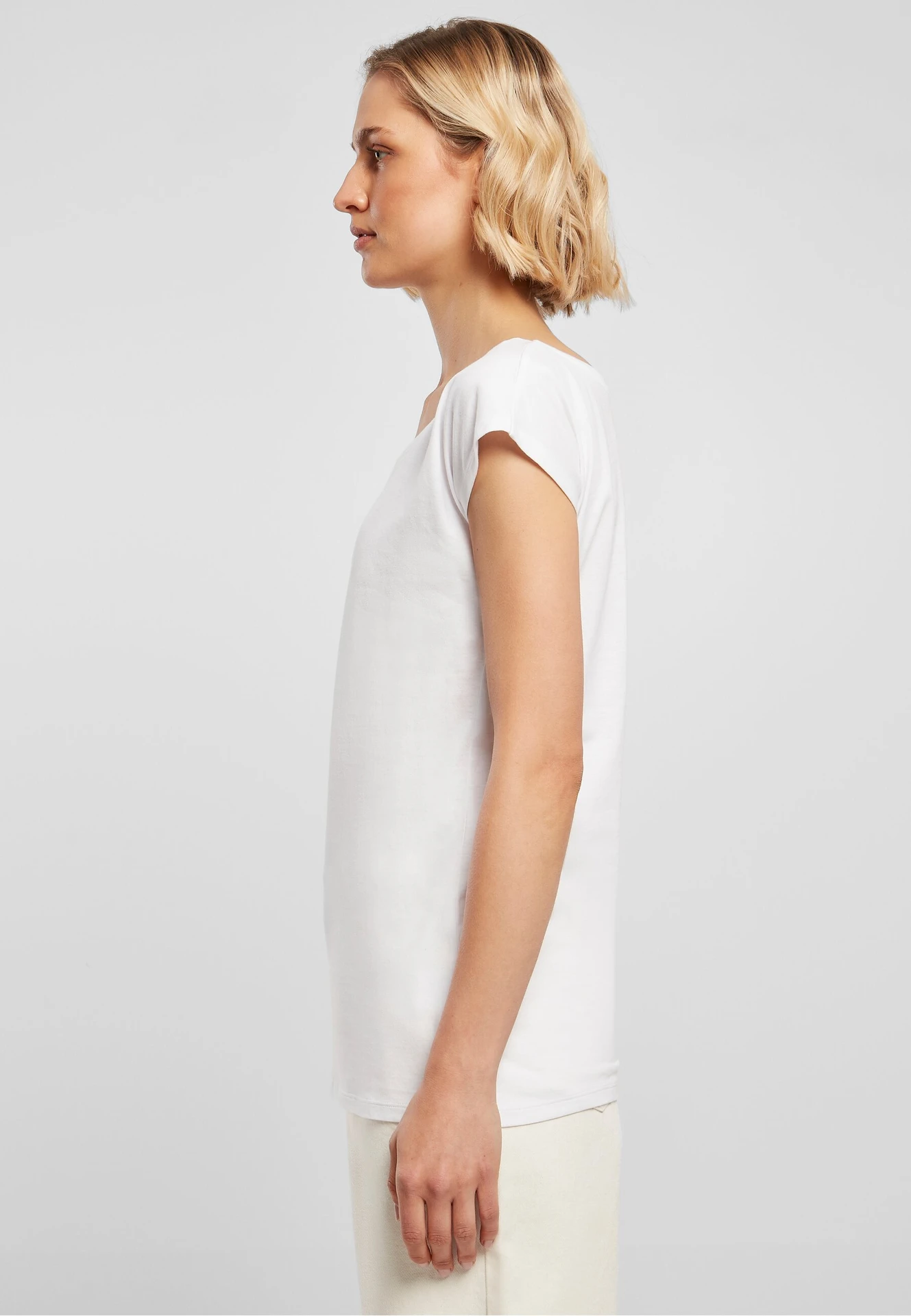 Build Your Brand Ladies Wide Neck Tee