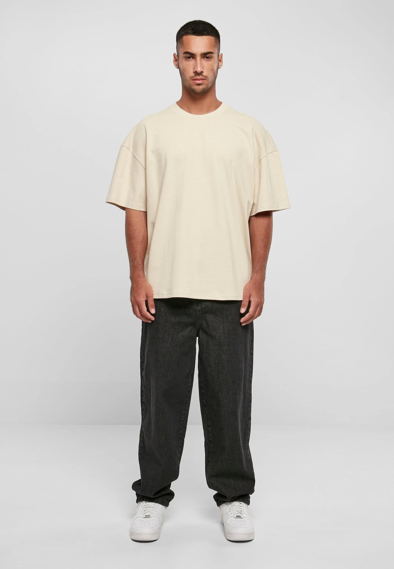 BYB-BY163-ultra-heavy-cotton-box-t-shirt-sand-model-3 Build Your Brand Ultra Heavy Cotton Box Tee