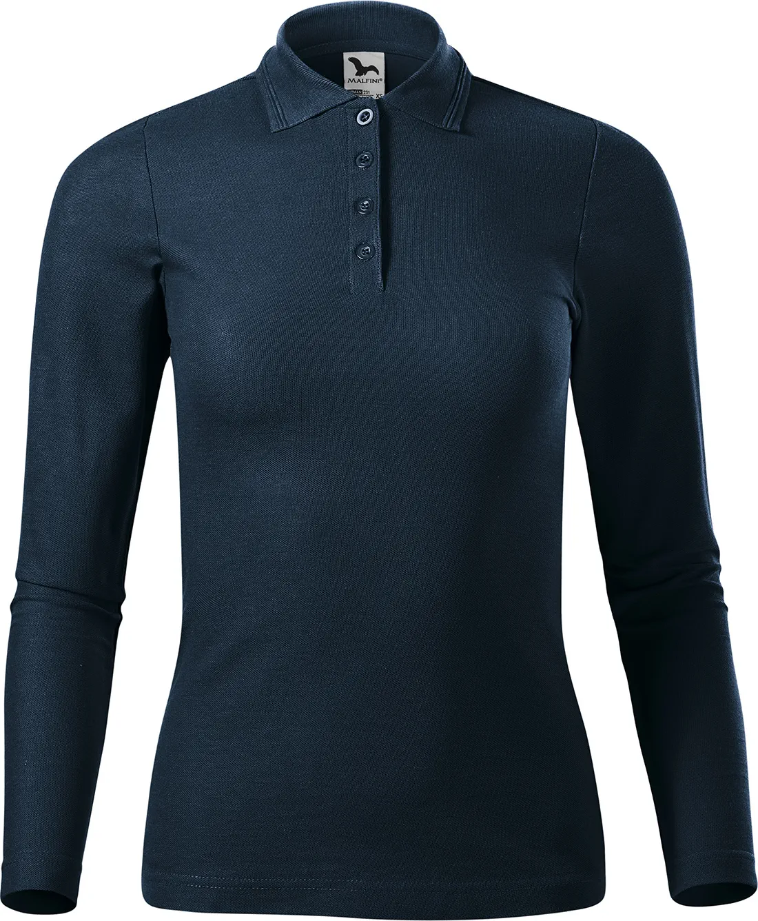 malfini-231-pique-polo-ls-polohemd-damen-marineblau-front-2 MALFINI Polohemd Damen Piqué Polo LS 231