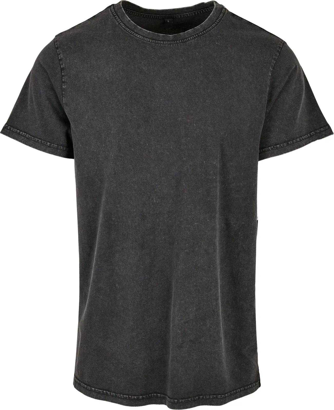 BYB-BY190-acid-washed-round-neck-t-shirt-black-front-4 Build Your Brand Acid Washed Round Neck Tee