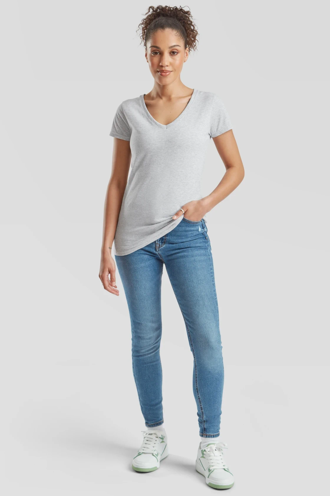 F.O.L. Lady-Fit Valueweight V-Neck T