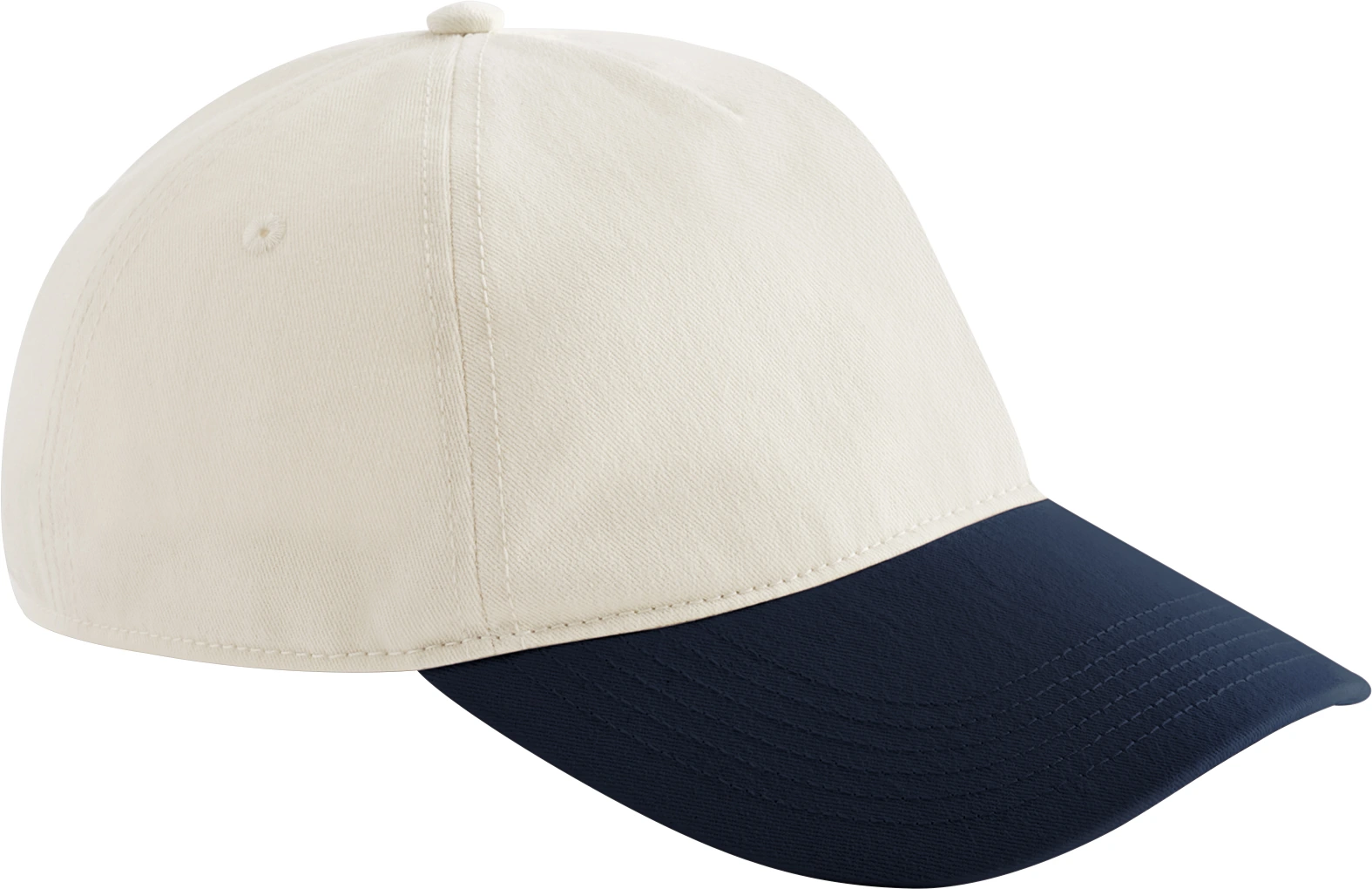 beechfield-B67-contrast-peak-leisure-cap-natural-frenchnavy-front-1 Beechfield Contrast Peak Leisure Cap