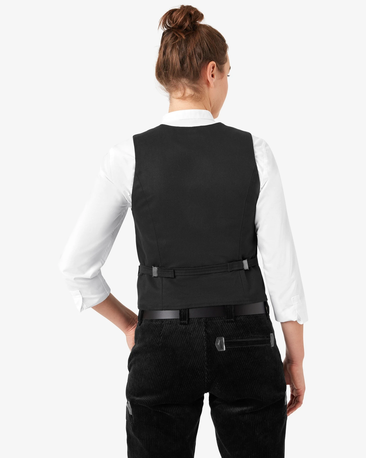FHB-50015-lilly-zunftweste-trenkercord-schwarz-model-1 FHB Zunftweste LILLY Trenkercord