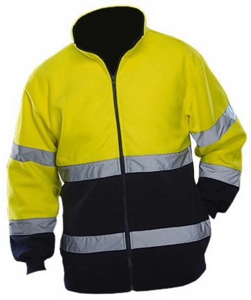 yoko-hvk10b-hi-vis-2-bands-2-tone-fleece-jacket-hi-vis-yellow-navy-front-1 YOKO High Visibility 2 Bands 2-Tone Fleece Jacket
