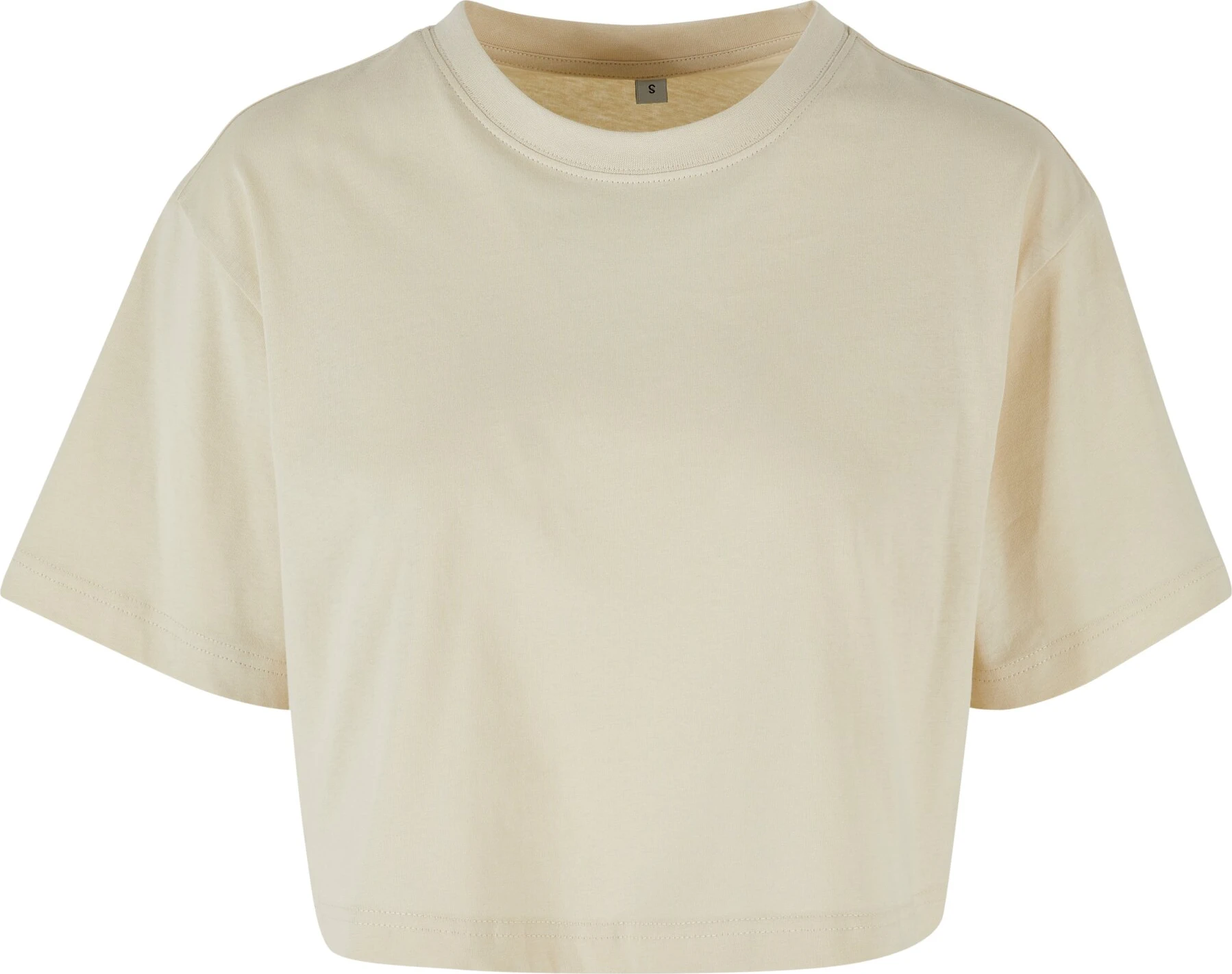 BYB-BY264-ladies-short-oversized-t-shirt-sand-front-4 Build Your Brand Ladies Short Oversized Tee