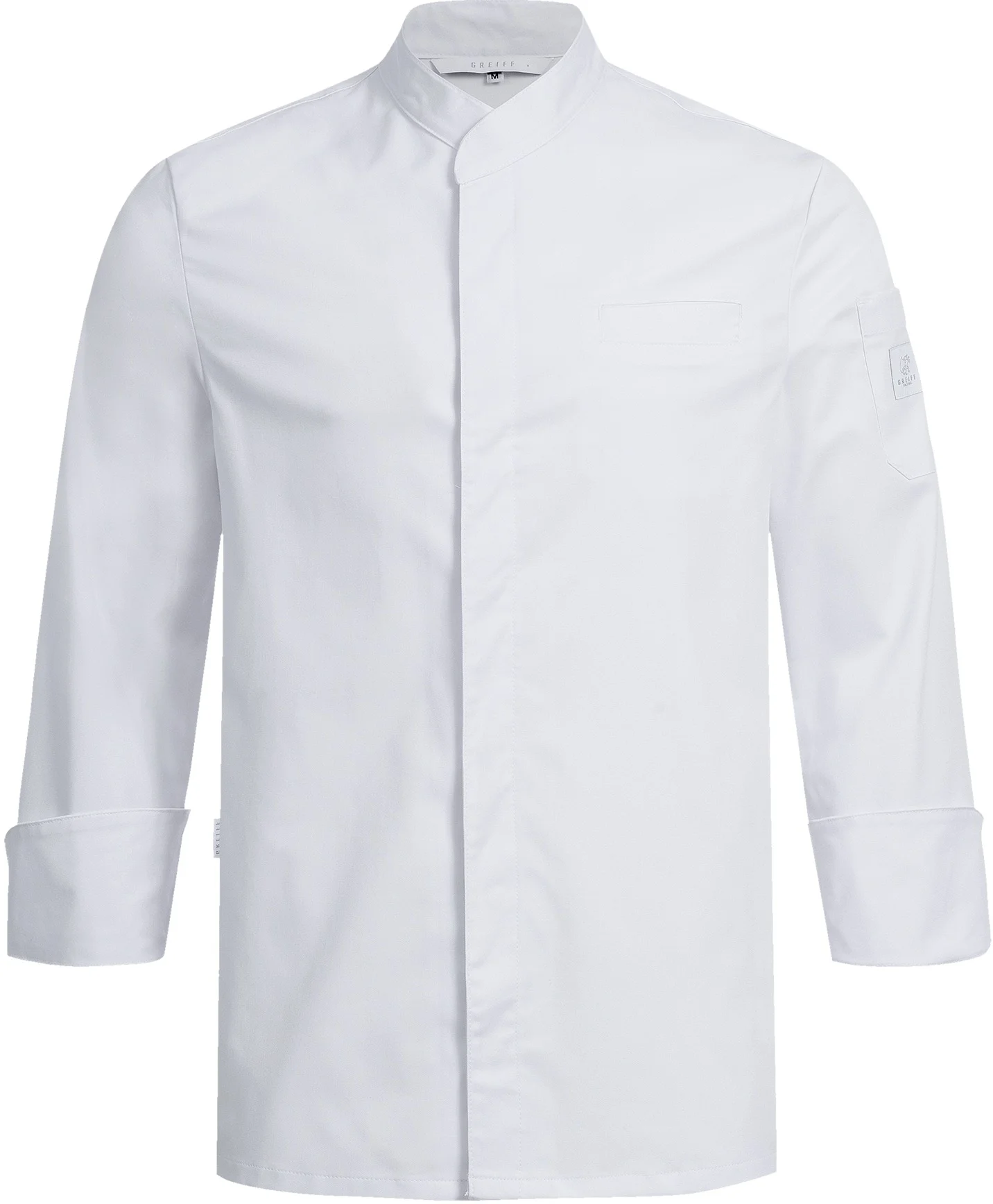greiff-5569-kochjacke-einreihig-rf_6220_weiss-front-2 GREIFF Kochjacke einreihig mit verdeckter Knopfleiste Regular Fit