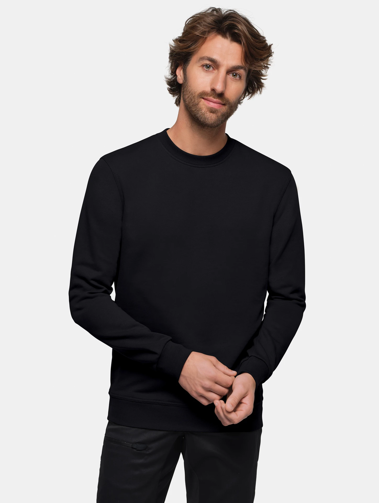 hakro-475-sweatshirt-mikralinar-schwarz-model-0 HAKRO Sweatshirt 475 Mikralinar®