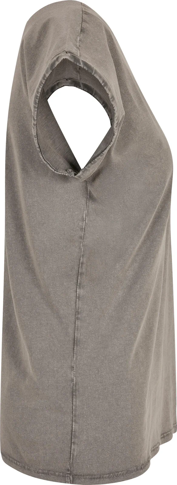 BYB-BY053-ladies-acid-washed-extended-shoulder-t-shirt-asphalt-right-8 Build Your Brand Ladies Acid Washed Extended Shoulder Tee