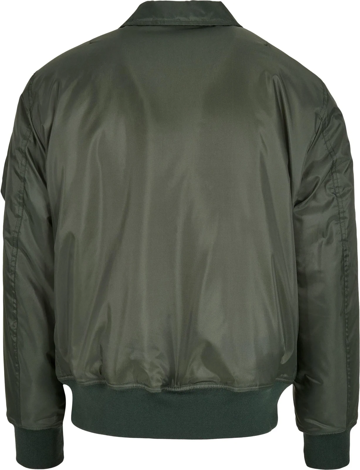 BYB-BY157-collar-bomber-jacket-darkolive-back-7 Build Your Brand Collar Bomber Jacket
