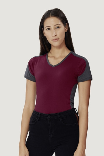 HAKRO Women-V-Shirt-Contrast 190 Mikralinar®