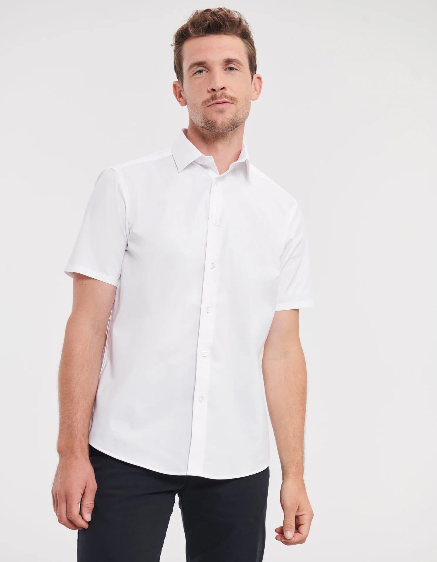 Russell Men's Short Sleeve Easy Care Fitted Shirt