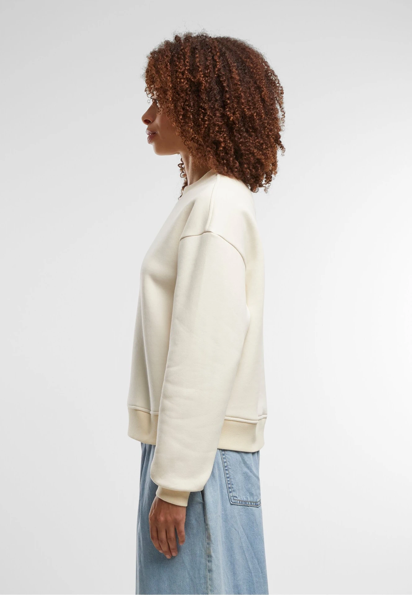 Build Your Brand Ladies Oversized Crewneck Sweatshirt