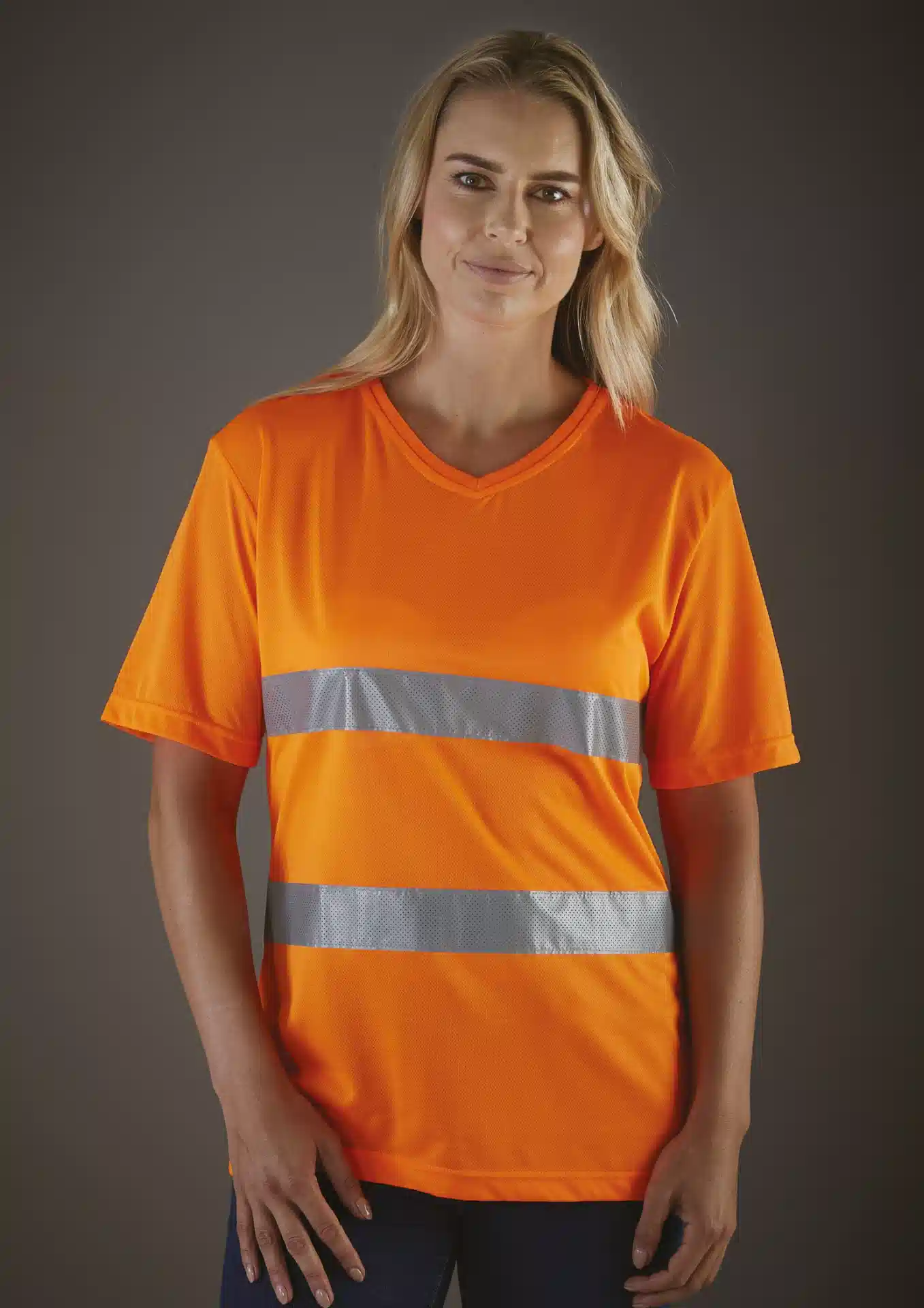 YOKO Hi Vis Top Cool Super Light V-Neck T-Shirt