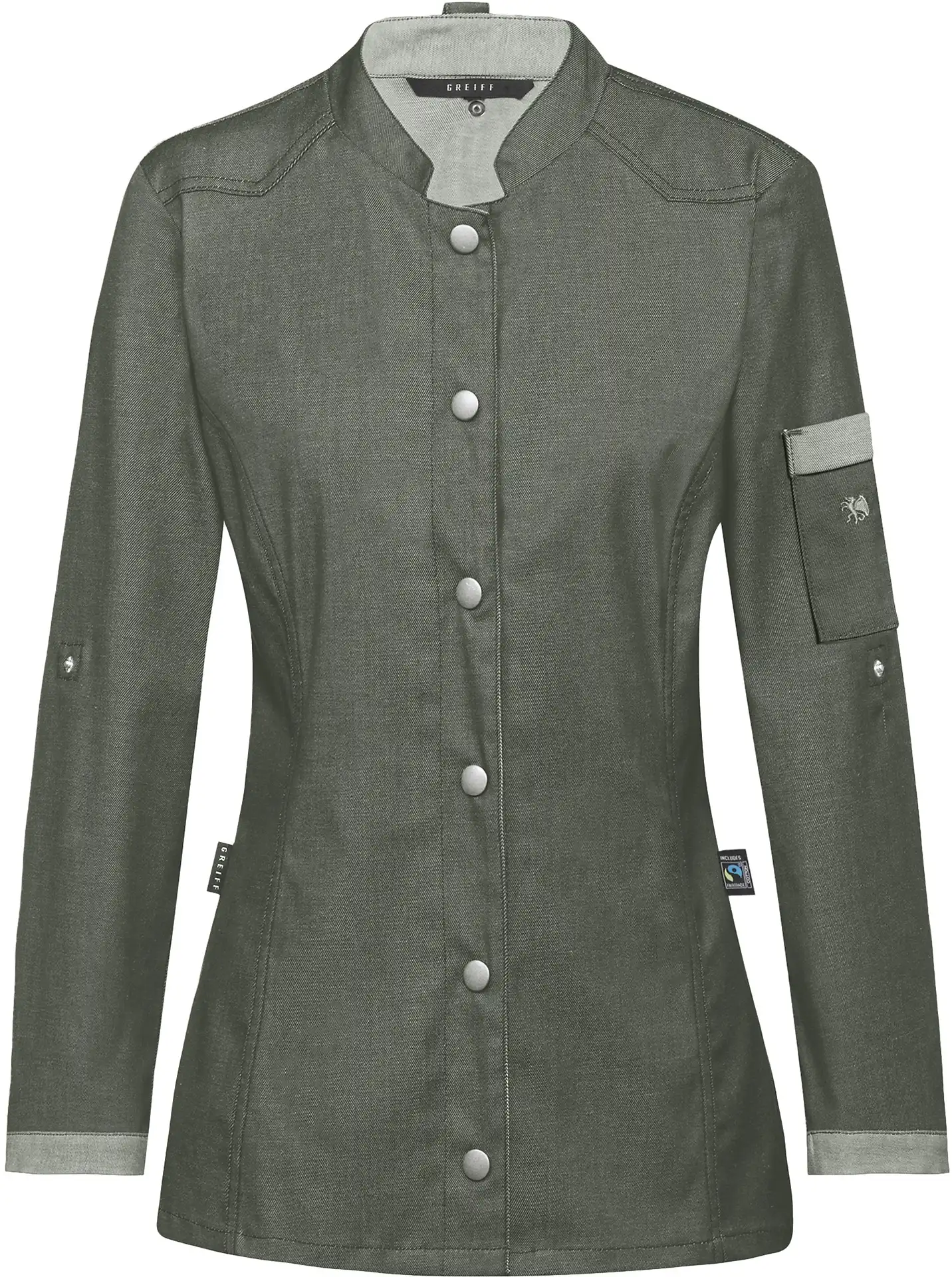 GREIFF Damen Kochjacke im Bikerstyle Regular Fit