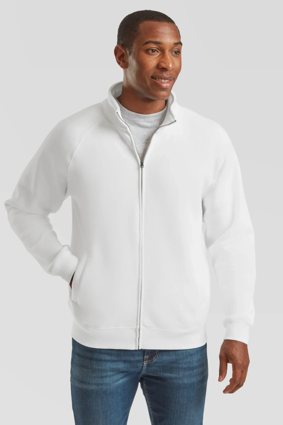 fruit-of-the-loom-62-228-0-premium-sweat-jacket-white-model-0 F.O.L. Premium Sweat Jacket